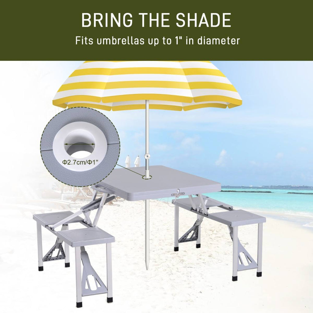 Camping Table with Chairs 4-Seat Set Foldable G352