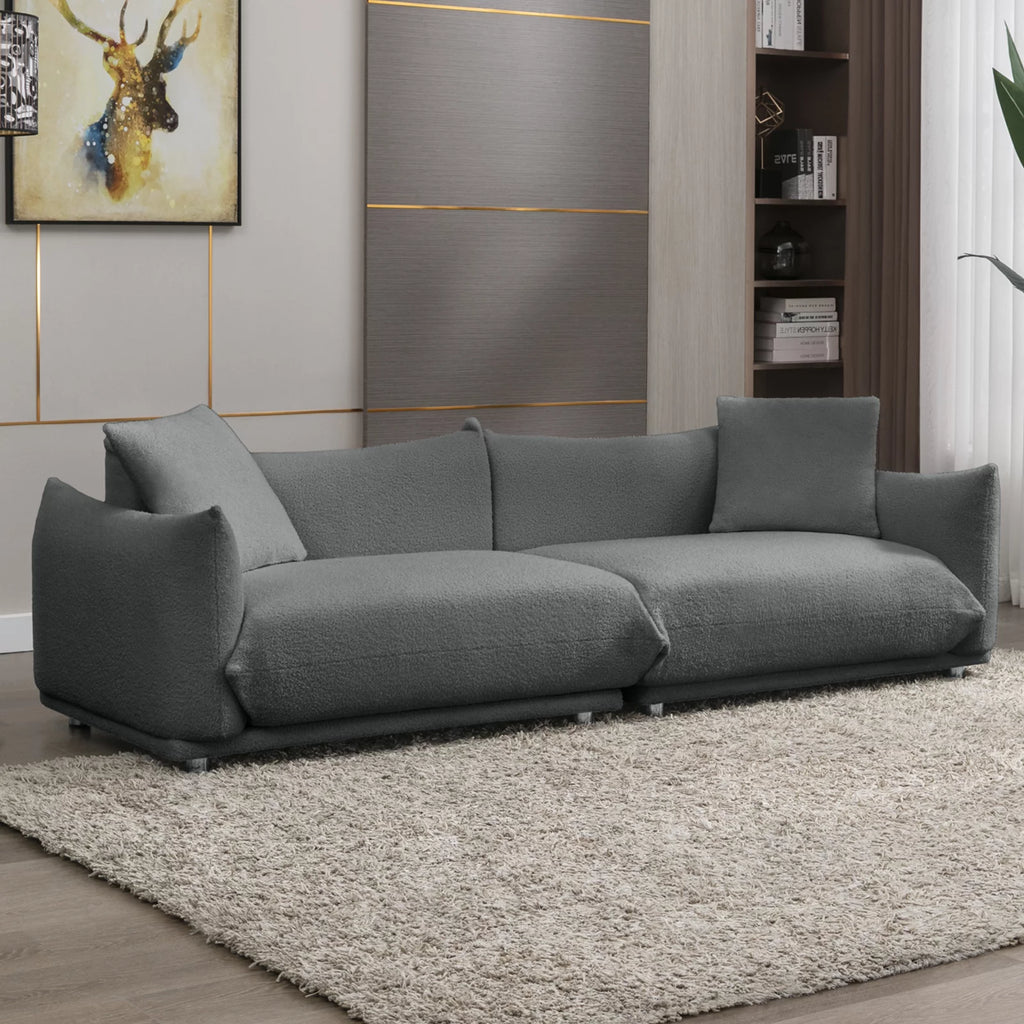Dark Gray Lambswool Flared Arm Sofa A263765