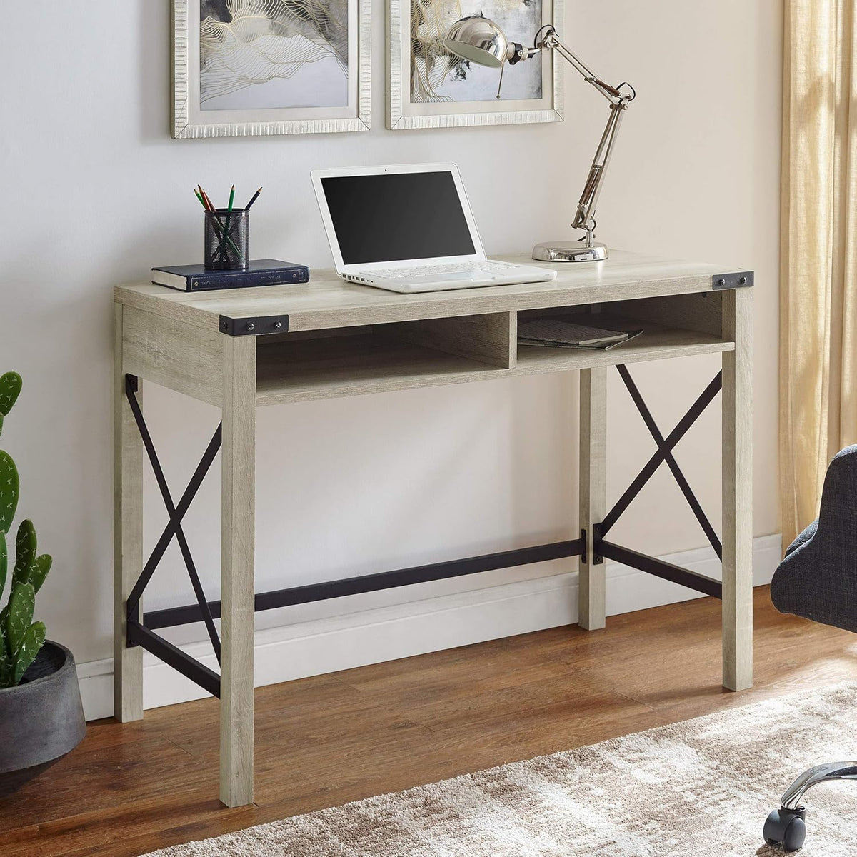 42 Inch Grey Wash Writing Desk H8349