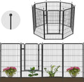 Black 7 Panels+1 Gate Metal Fence K18375