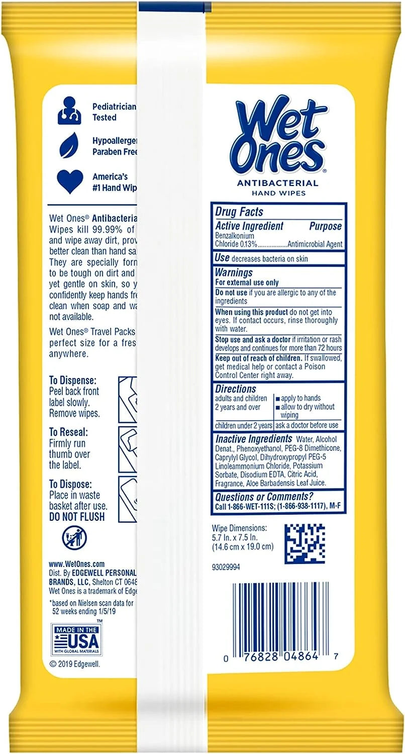 Antibacterial Hand Wipes 20 Count Pack of 10 C5480