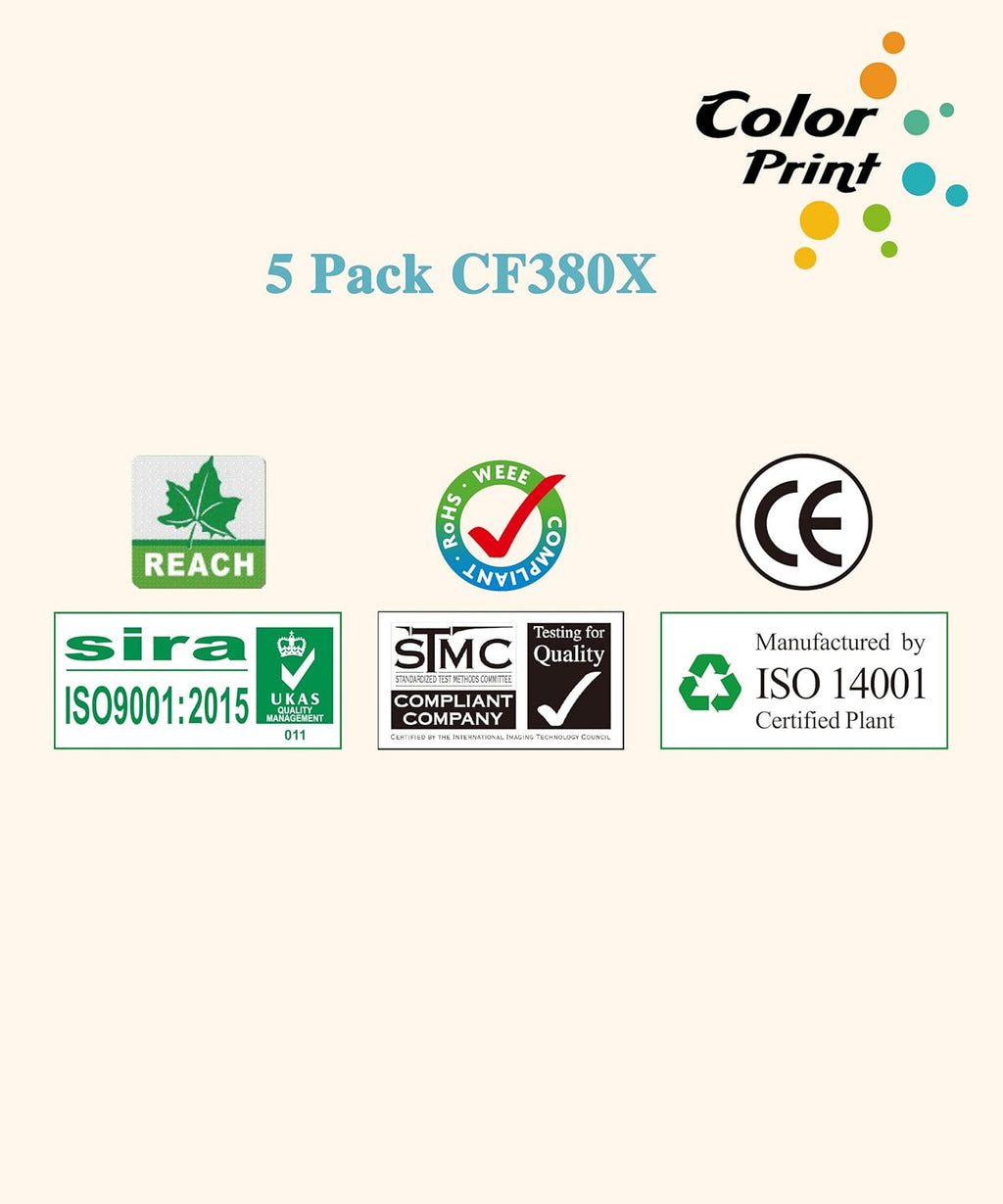 5-Pack 312X Toner Cartridge (2 Black, 1 Cyan, 1 Magenta, 1 Yellow) U62327