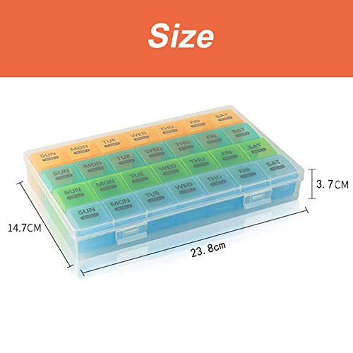 Monthly Pill Organizer 1 Time a Day with DustProof Case, Extra Large 4 Weeks Pill Box, 28 Days Pill Container, Weekly Vitamin Case, Daily Medicine Organizer X4657