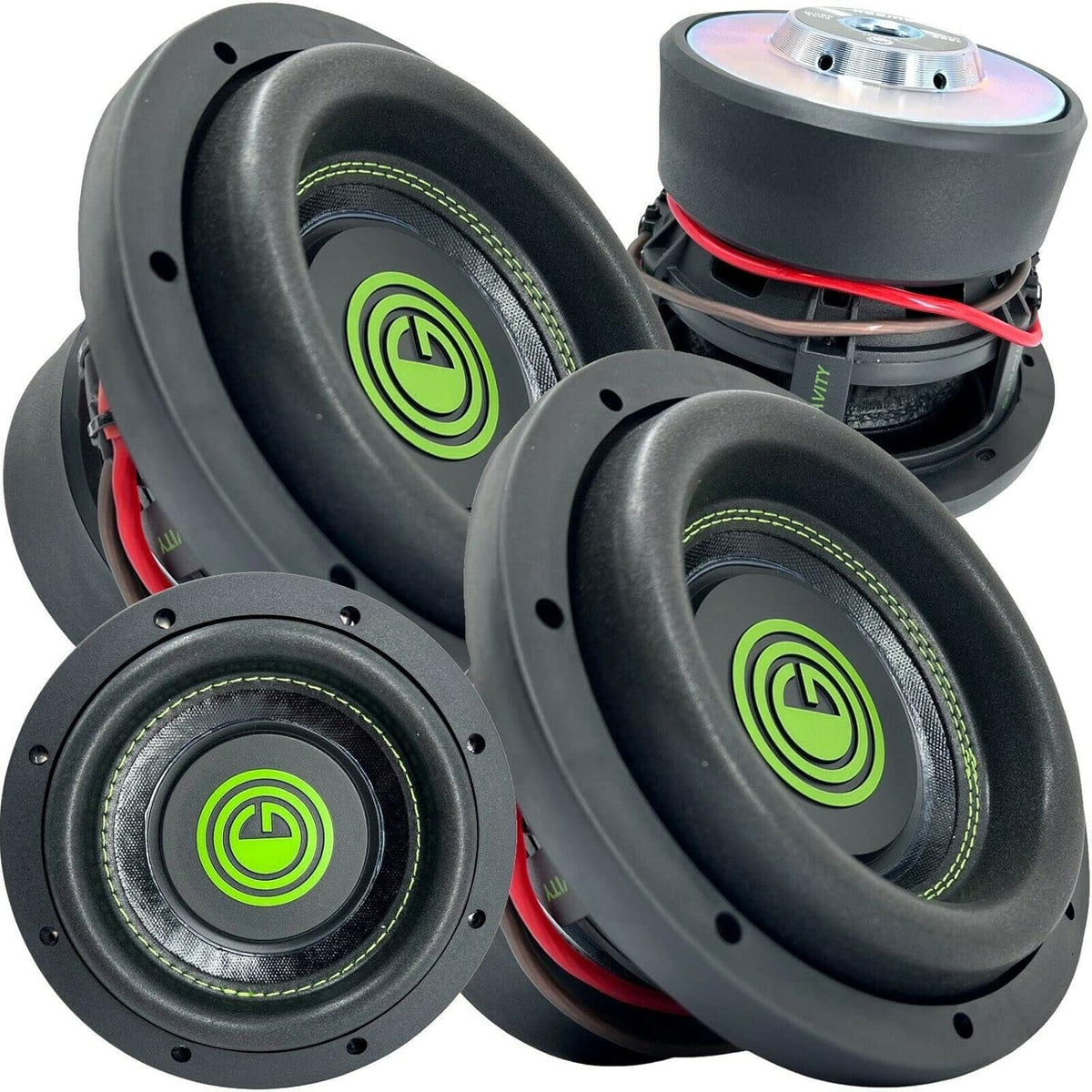 8 Inch 1200 Watt Car Audio Subwoofer Pair with Dual Voice Coil Y240857