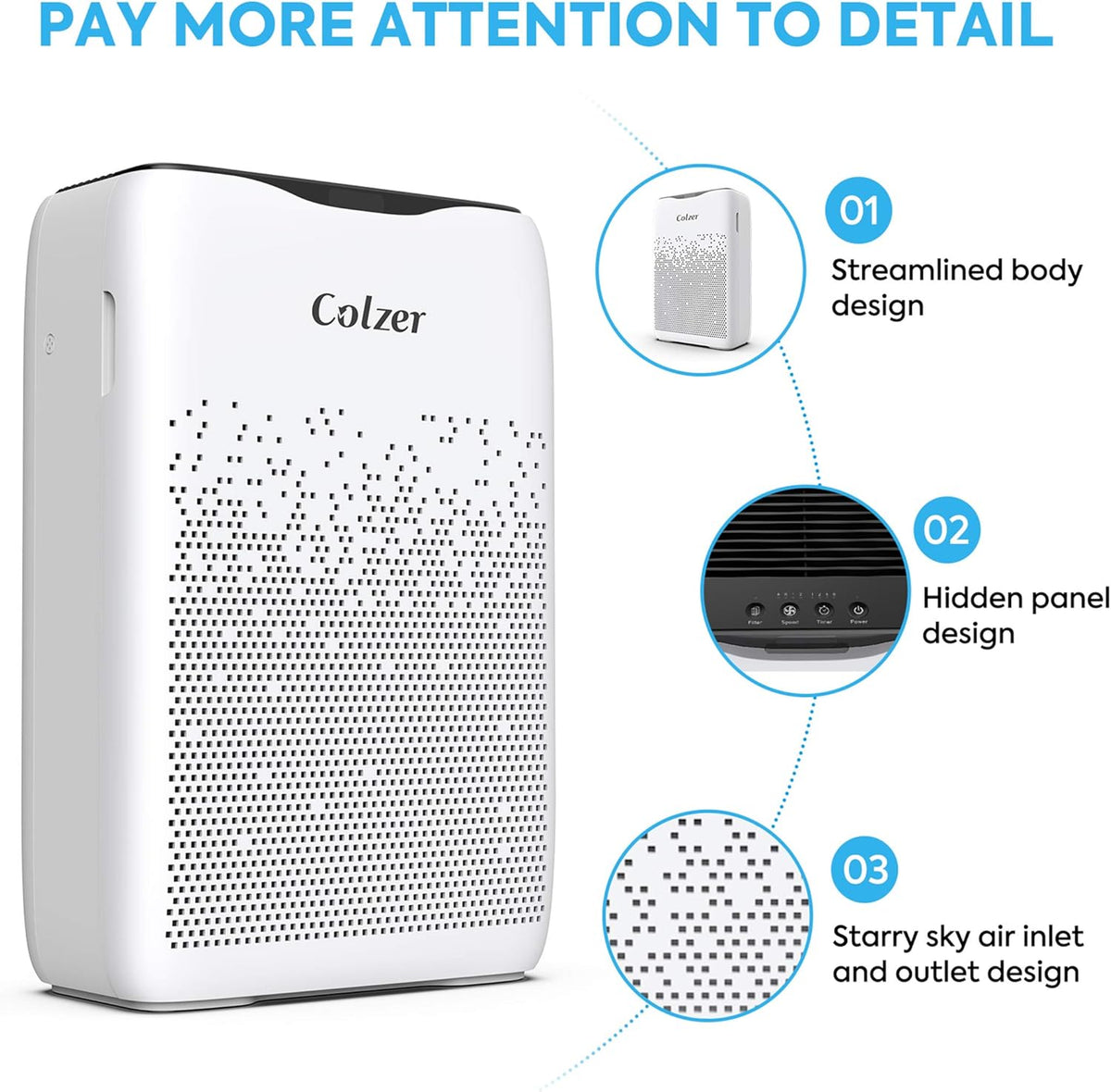 Air Purifier with True HEPA Filter & Activated Carbon Filter S4235