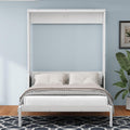 White Queen Size Murphy Bed with Desk P21755