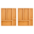 Bamboo Drawer Dividers Set, Adjustable Wooden Organizers, Stackable Trays, Brown V909376