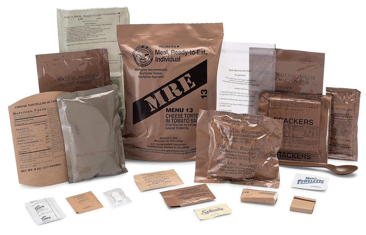12 ct MRE Meals Ready to Eat Case Menus 13-24 P322