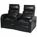 2-Seater Black Faux Leather Recliner Sofa W23747