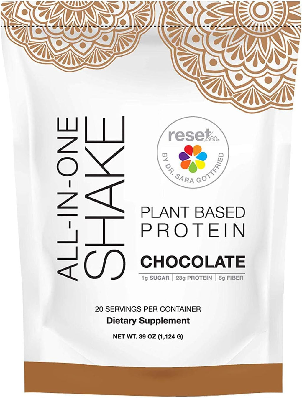 Chocolate Plant Based Protein Meal Replacement Shake, 20 Servings, 33.3oz, Pack of 2 A391481