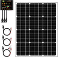 50W Mono Crystalline 12V Solar Panel Kit with 10A Charge Controller and SAE Cable Adapters F667