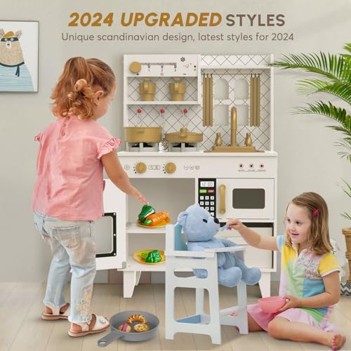 Wooden Play Kitchen with Lights & Sounds I385