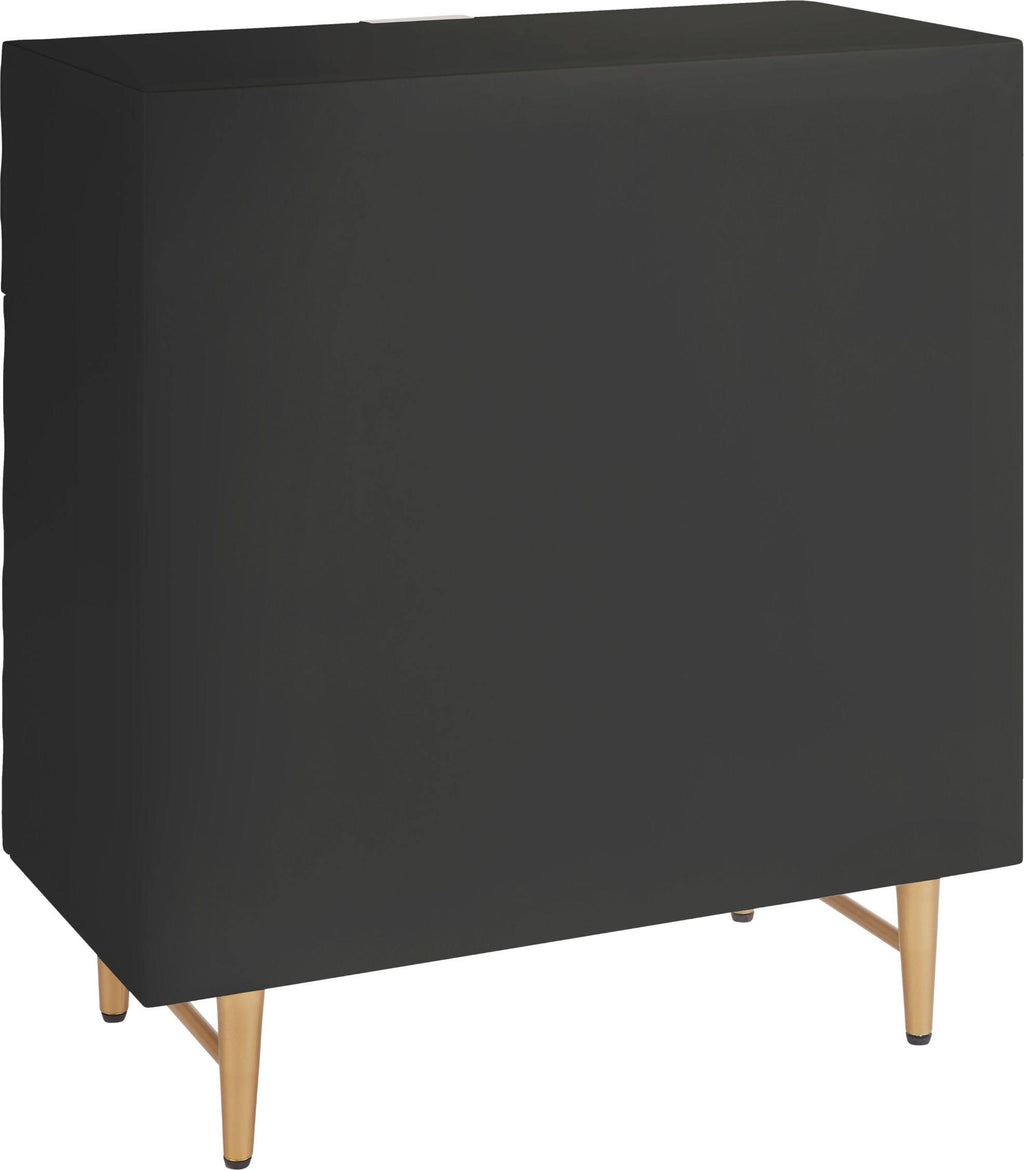 Glossy Black 1-Drawer Small Cabinet Y837
