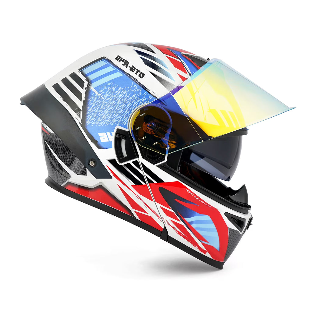 DOT Approved Full Face Motorcycle Helmet with LED Spoiler T5621