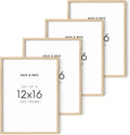 Beige Oak Wood 12x16 Picture Frame Set of 4 P771235