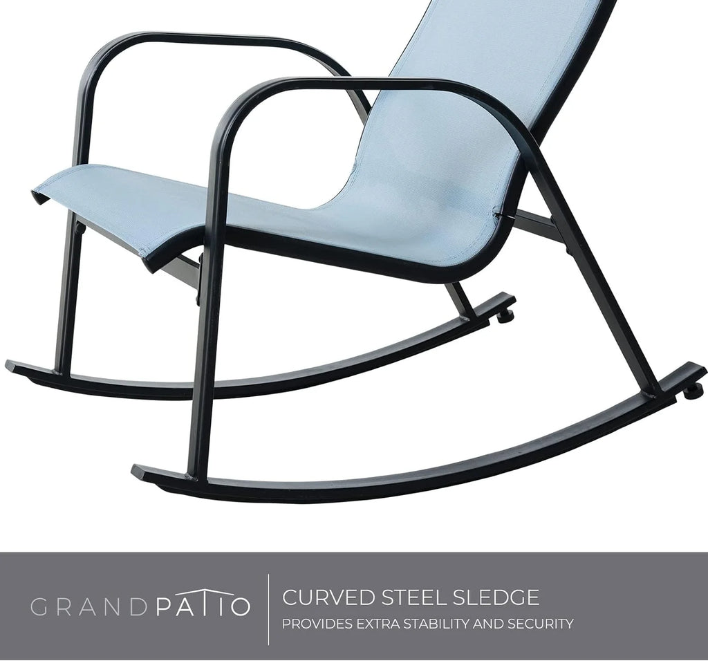 Set of 2 Blue Steel Outdoor Rocking Chair V622635