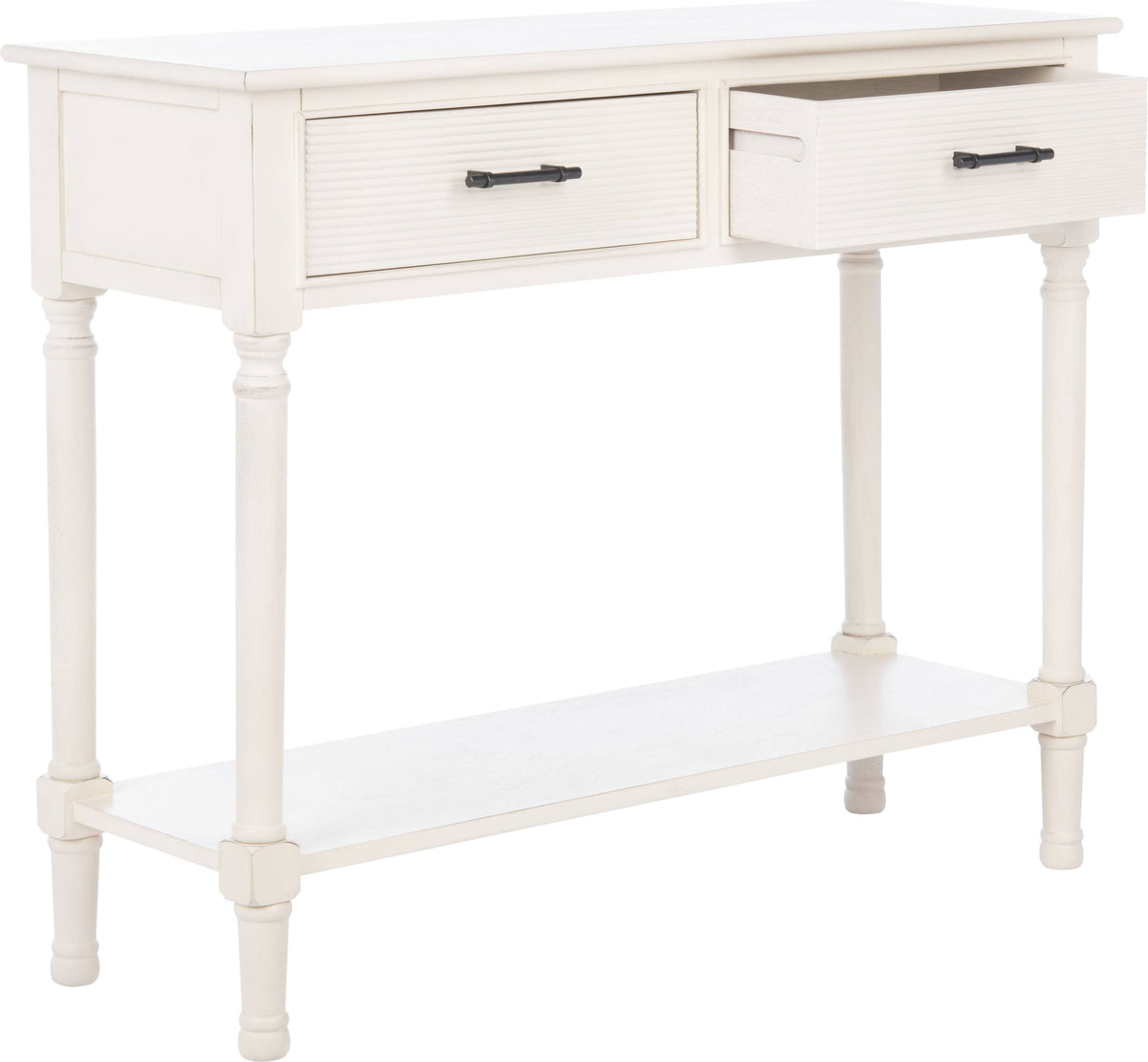Distressed White 2 Drawer Console Table P3180