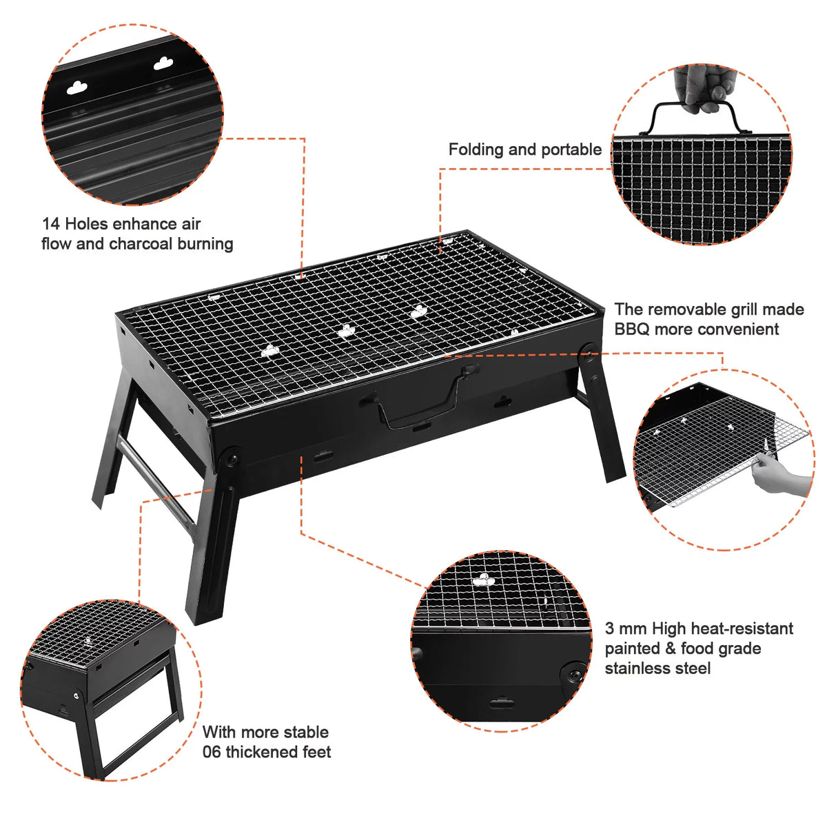 Portable Foldable Charcoal Grill C775354