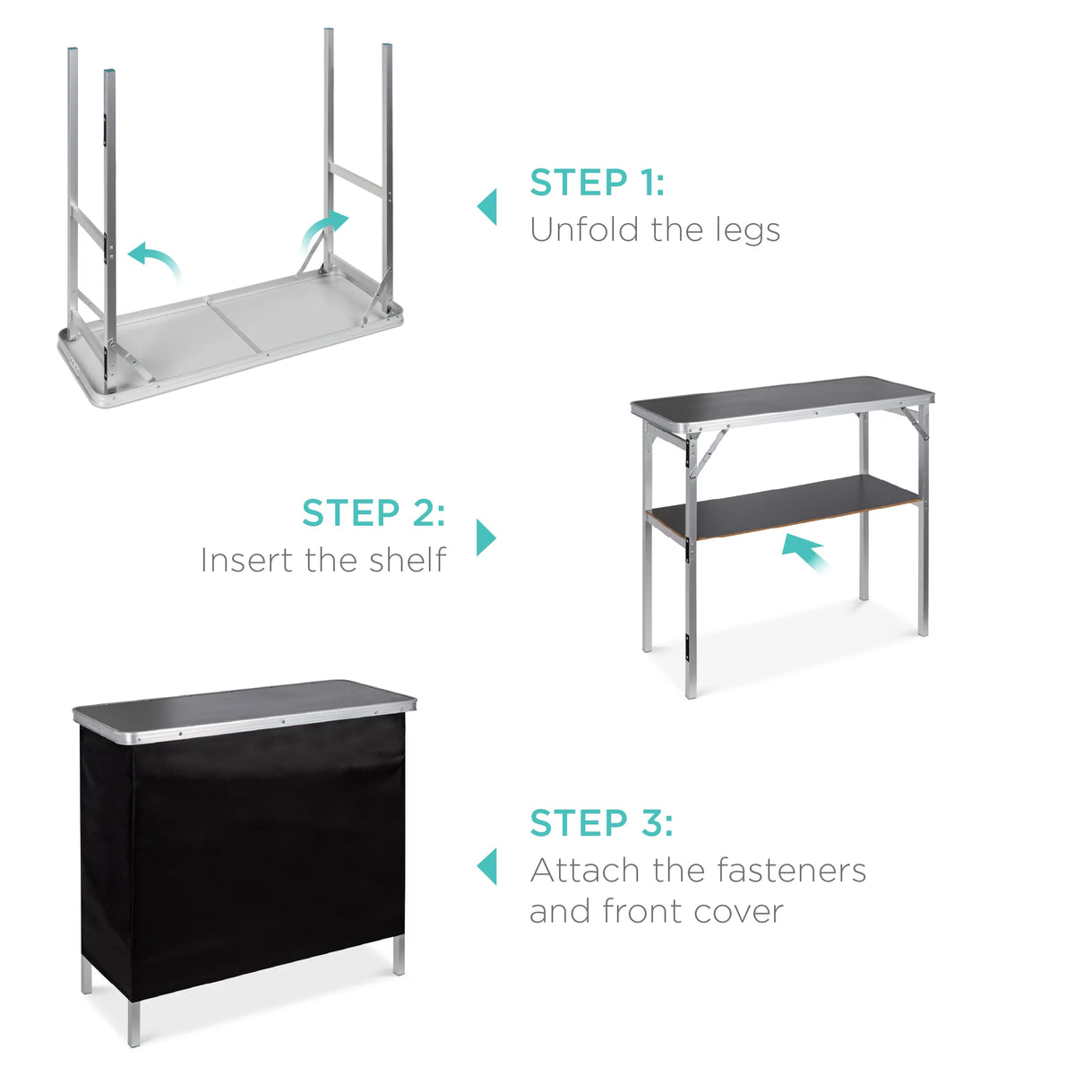 Portable Pop-Up Bar Table with Carrying Case O839863