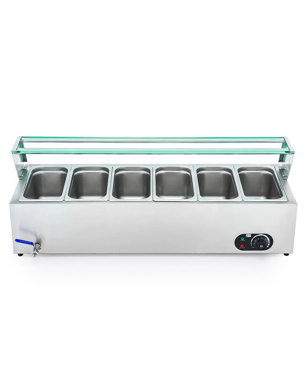 1200W Stainless Steel Bain Marie Food Warmer with 6 Pans Z2360