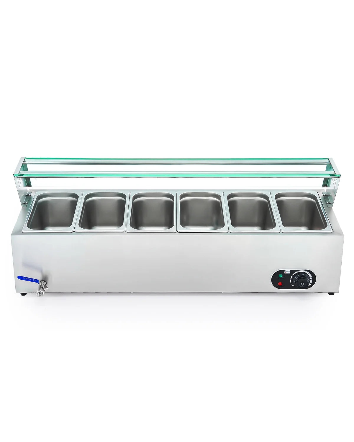 1200W Stainless Steel Bain Marie Food Warmer with 6 Pans Z2360