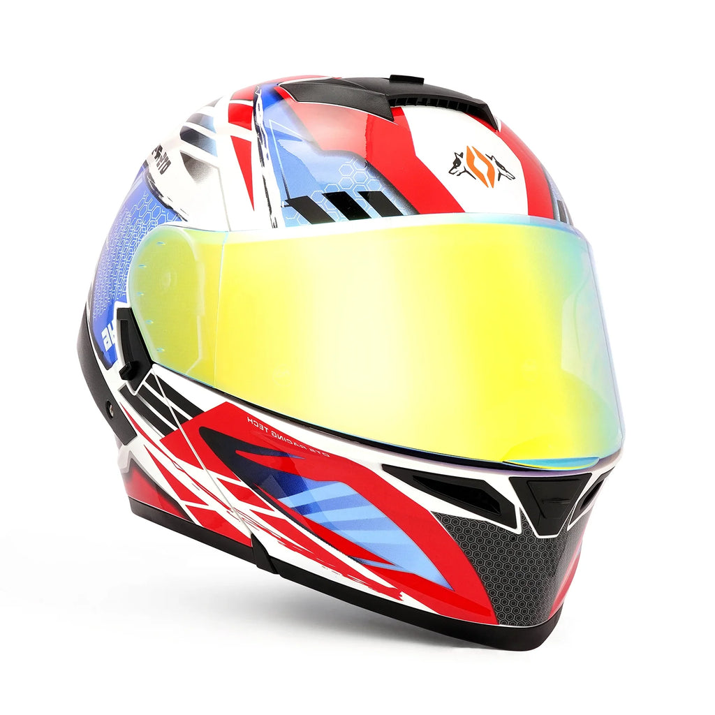 DOT Approved Full Face Motorcycle Helmet with LED Spoiler T5621