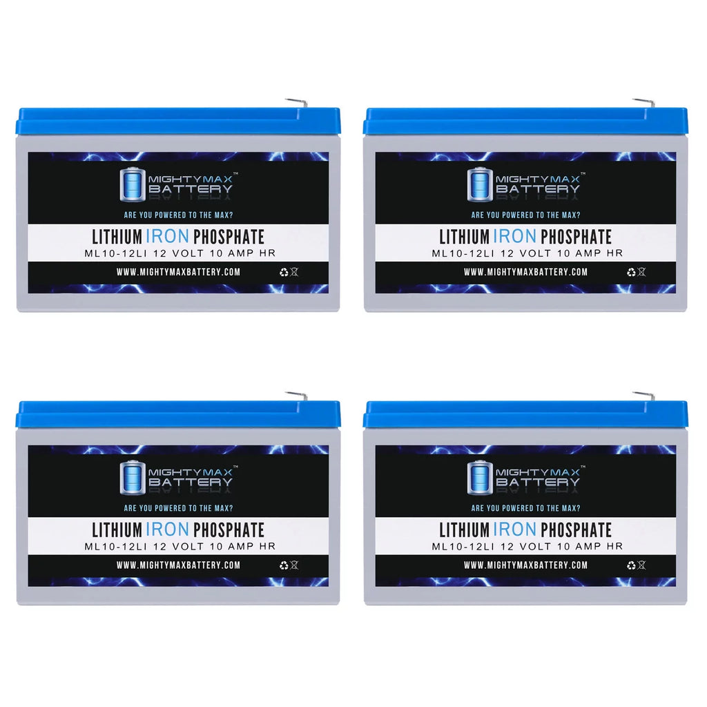 12V 10AH Lithium Replacement Battery 4 Pack F721524