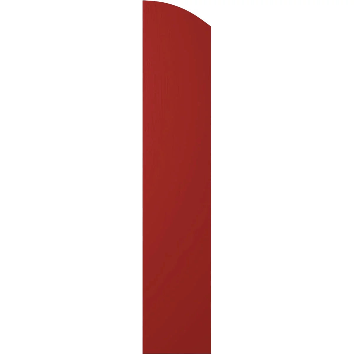 Real Wood Joined Board-n-Batten Shutters with Elliptical Top, Fire Red P360