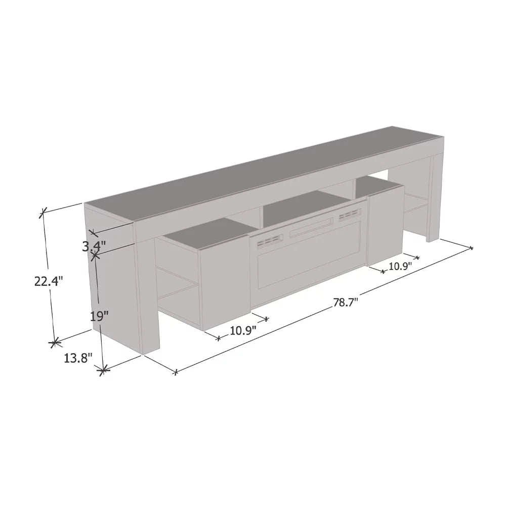 High Gloss Fireplace TV Stand with Storage Cabinets L634018