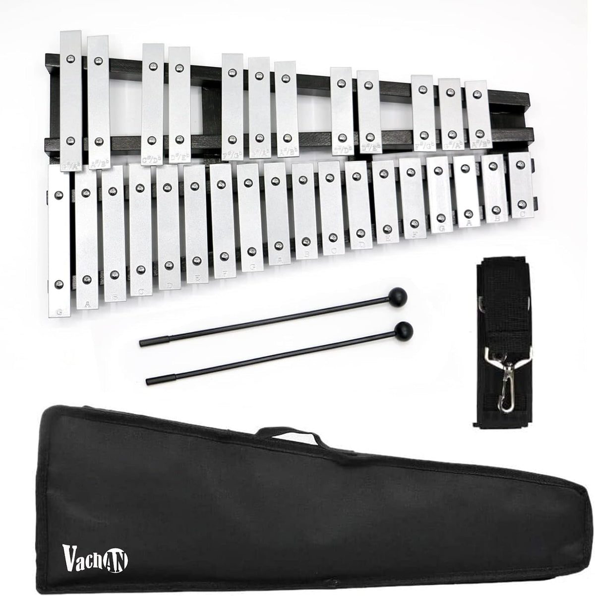 30 Notes Glockenspiel Kit Xylophone Bell with Carrying Bag N5284