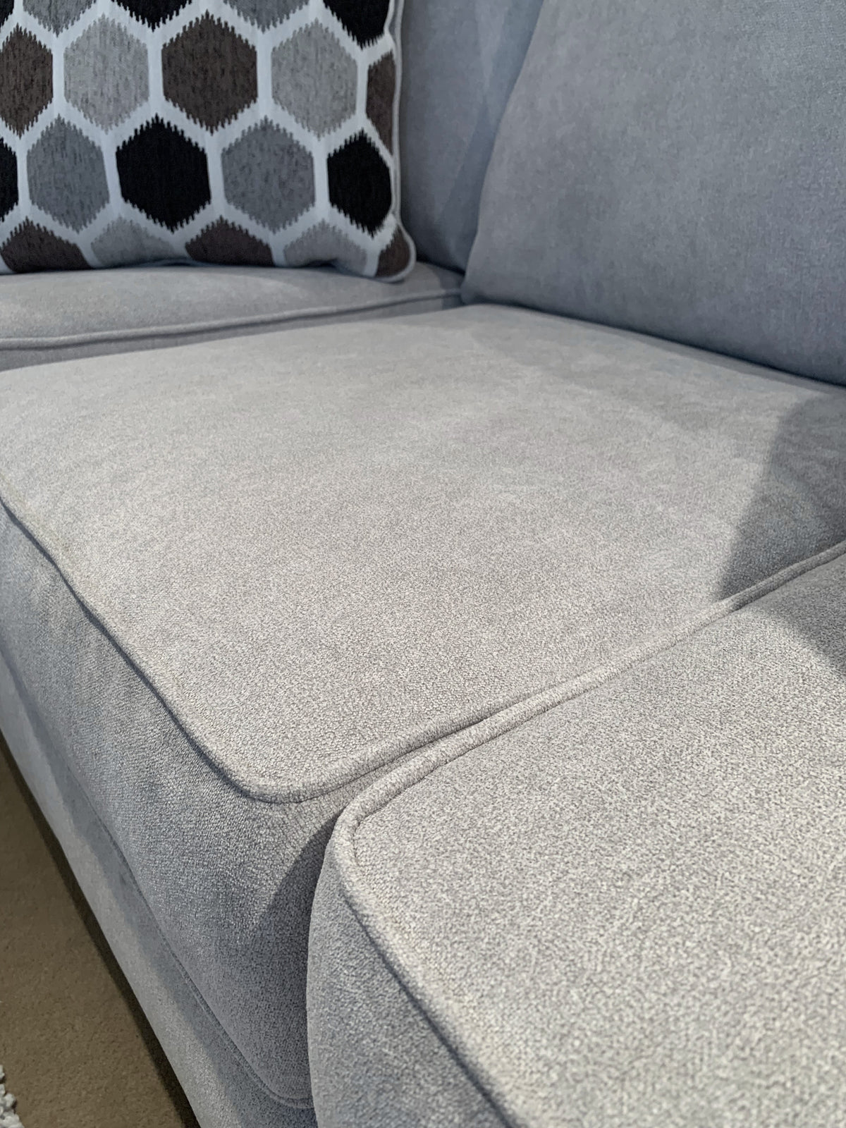 Silver Fabric Pillow-back Sofa S973542