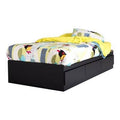 Twin Bed with Drawers Bed Frame Black H7040