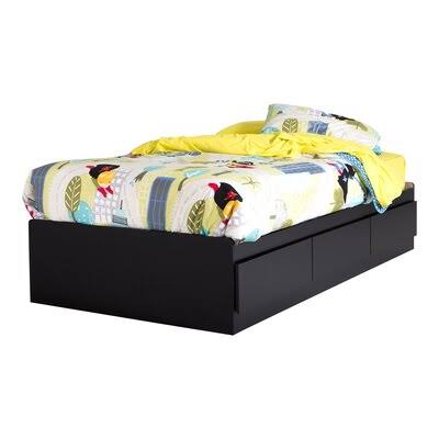 Twin Bed with Drawers Bed Frame Black H7040