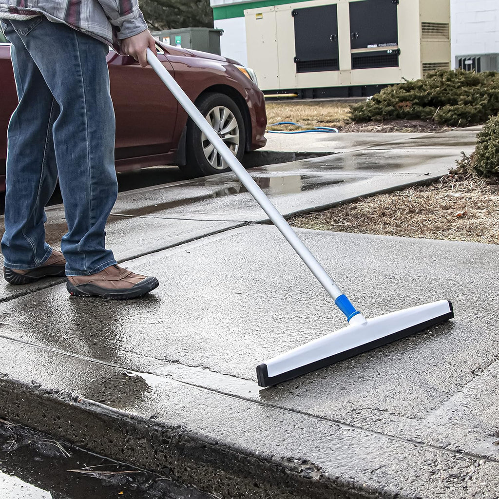 22" Uneven Surface Floor Squeegee with 60" Aluminum Pole, Pack of 2 L6568