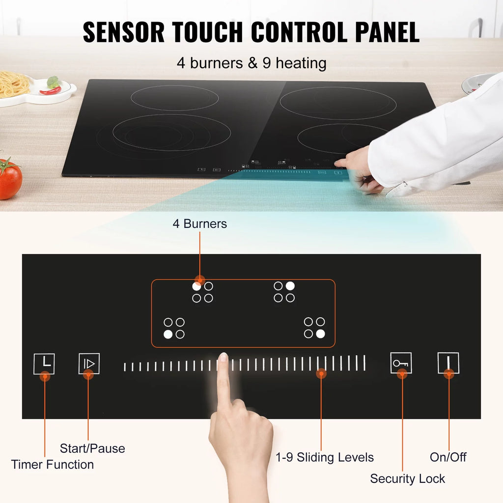 8600W Built-in Electric Ceramic Cooktop 5 Burners B929