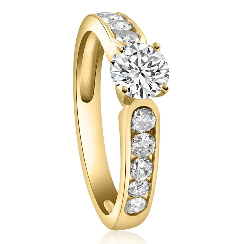 1 Ct Diamond Engagement Ring in 10k Yellow Gold D7337