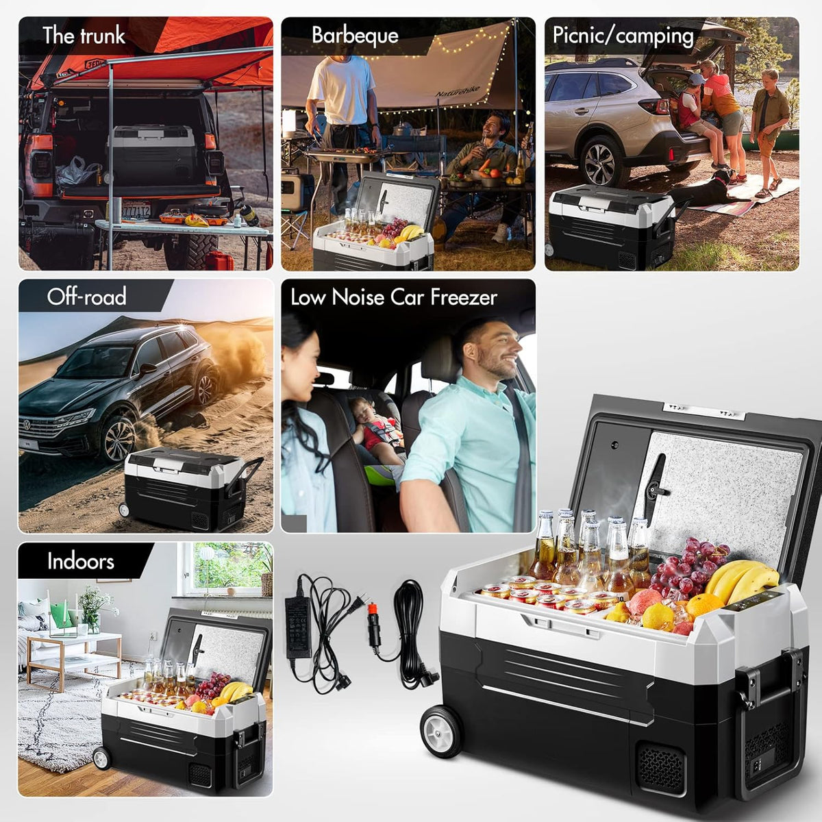 Portable Car Refrigerator 37 Quart Dual Zone Compressor Cooler B36565