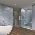38x22 x 76x22 Hinged Frameless Shower Door Brushed Nickel X34647