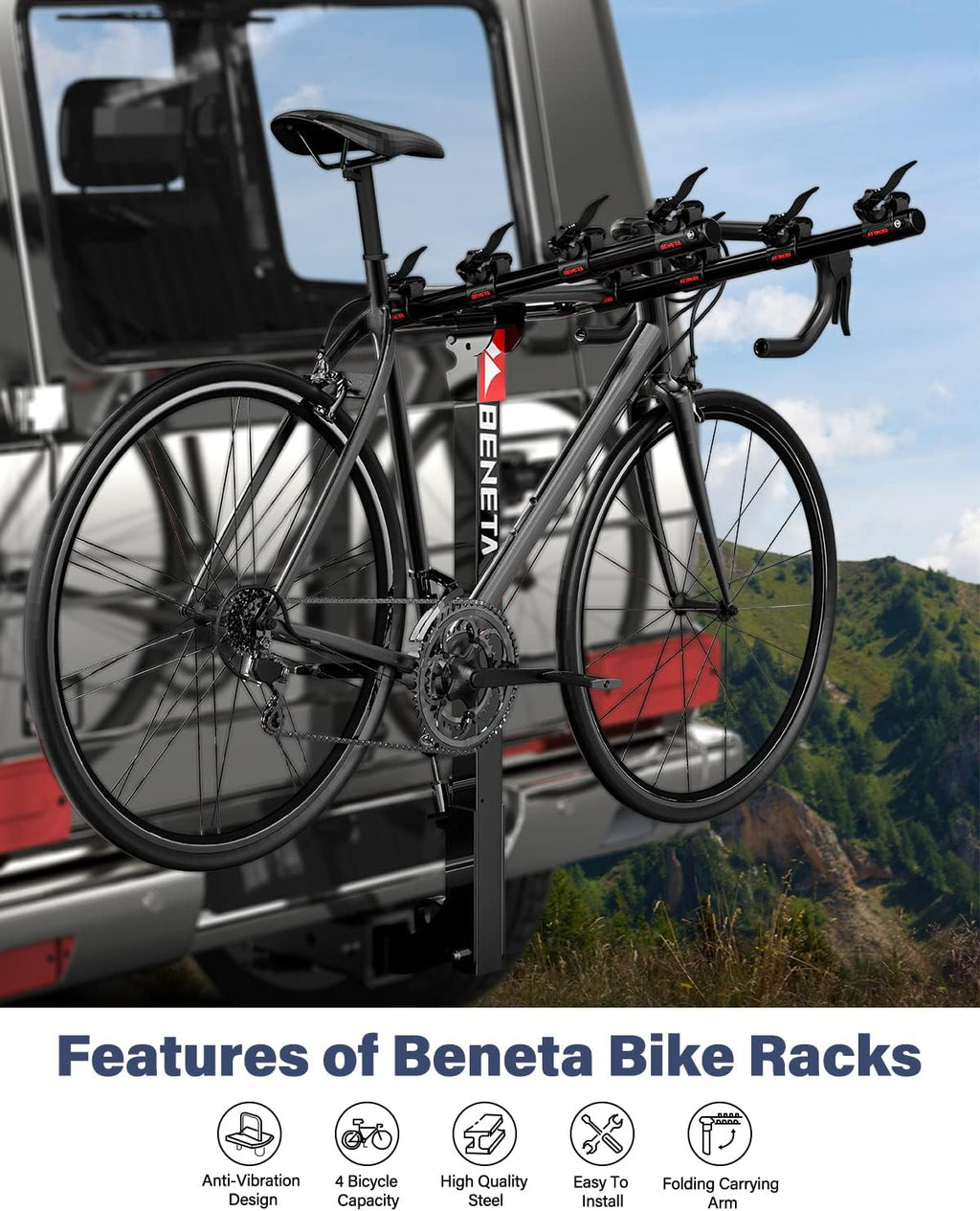 4 Bike Hitch Mount Bike Rack G638142