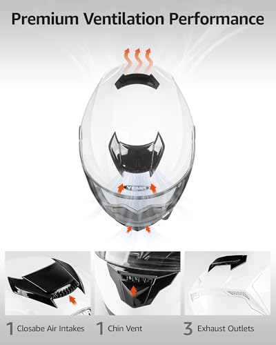 Modular Full Face Motorcycle Helmet with Flip Up Dual Visor V7612