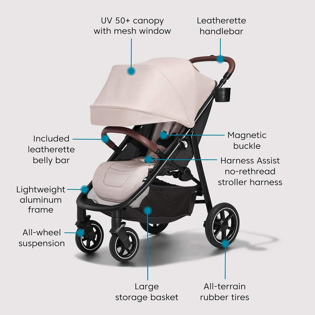 Lightweight Stroller with All-Terrain Wheel Suspension and Compact Fold L590631