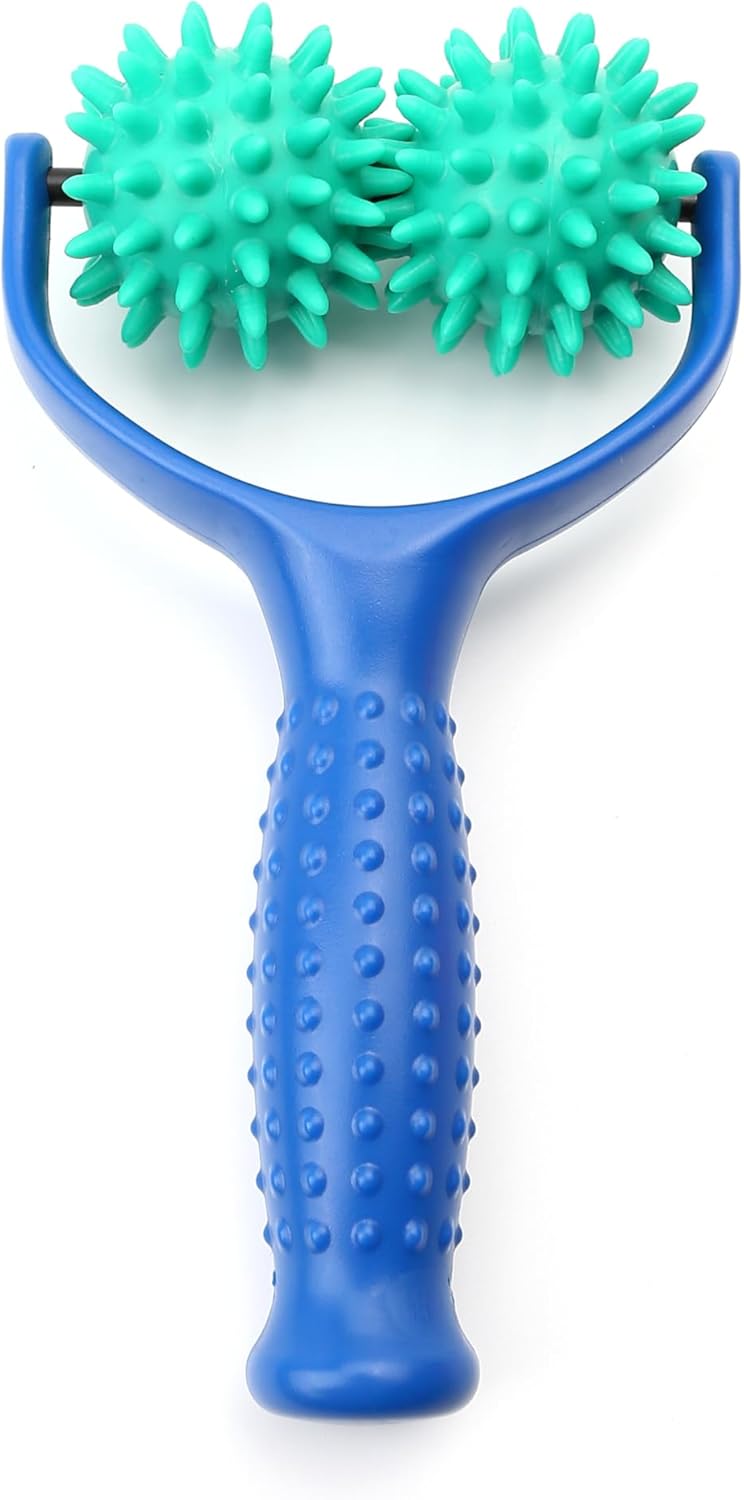 2PCS Handheld Spiky Massage Balls Rollers with Handle C700596