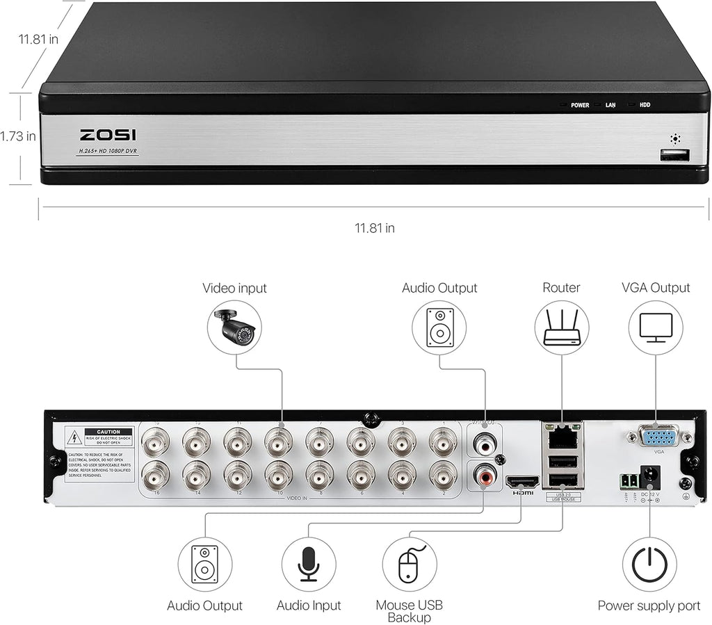 16 Channel 4TB DVR Security Camera System G9649
