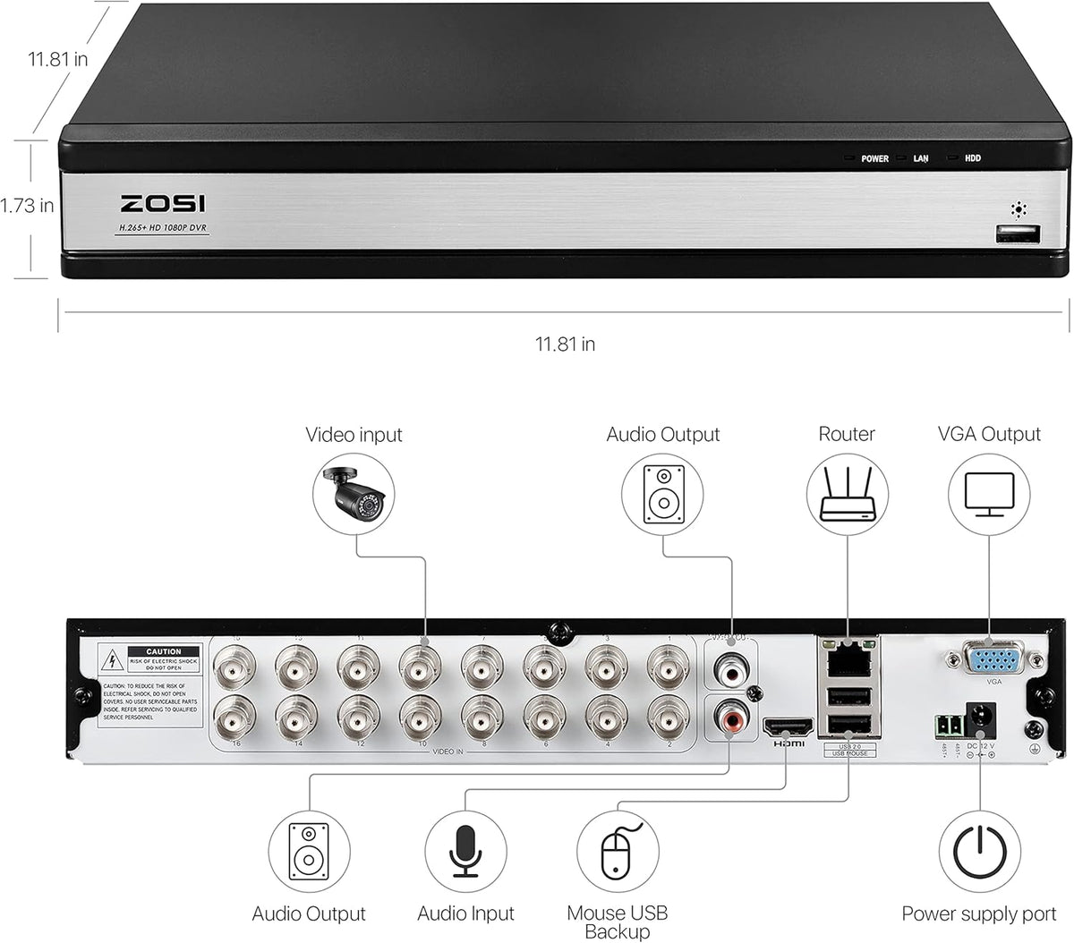 16 Channel 4TB DVR Security Camera System G9649