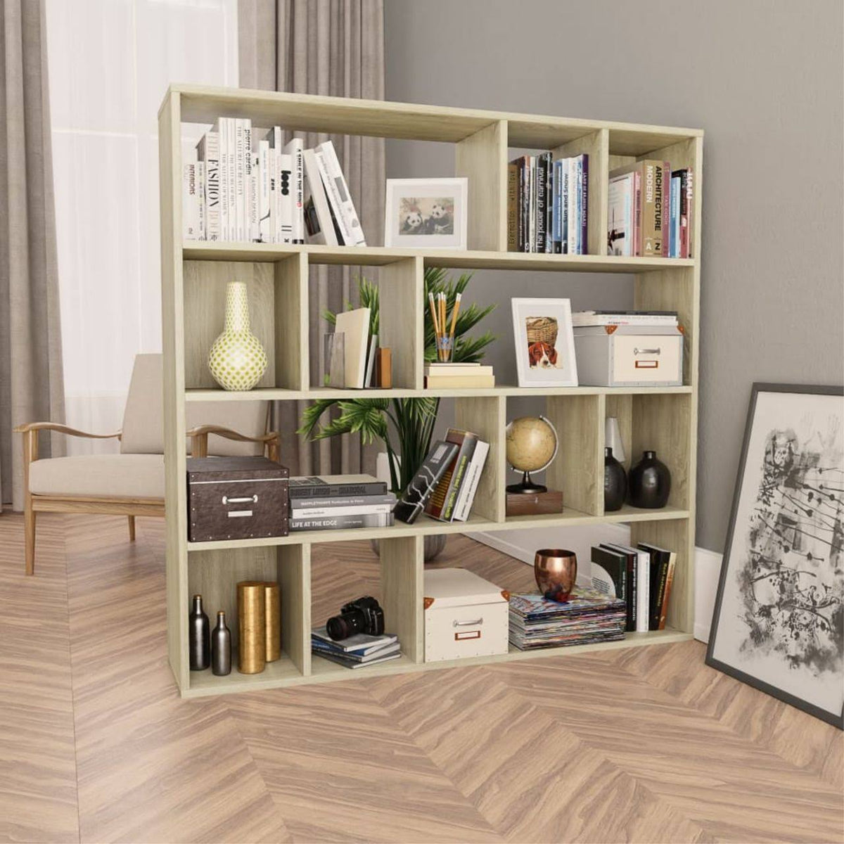 Room Divider/Book Cabinet Sonoma Oak Chipboard H15337