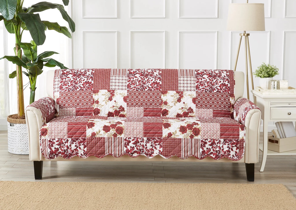 Burgundy Reversible Sofa Protector G331904