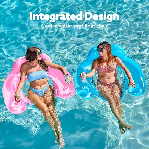 2 Pack Inflatable Pool Chairs with Cup Holders T21192