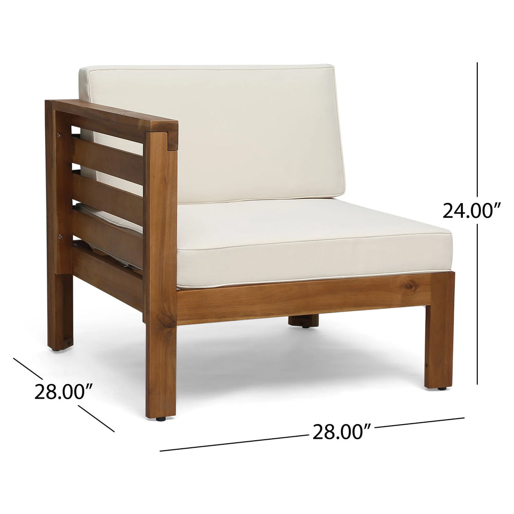 Teak 5 Piece Outdoor Fabric Acacia Wood Sofa Set Z788