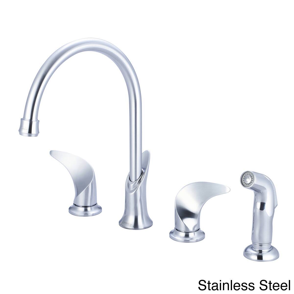 Two Handle Kitchen Widespread Faucet, PVD Brushed Nickel A32191