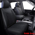 Ram 1500 2500 3500 Seat Covers Full Set, Waterproof Faux Leather, Black&Red S3208